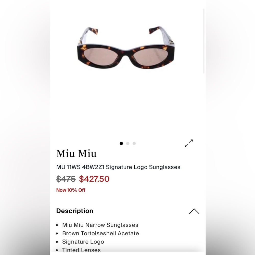 Miu Miu Oval Tortoiseshell Sunglasses - Brown Lenses
